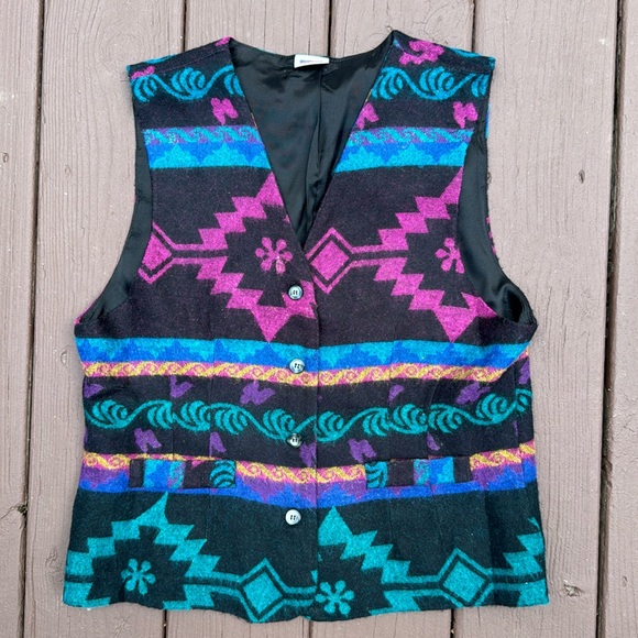Tracy Evans Jackets & Blazers - Vintage Tracy Evans Colorful Vest